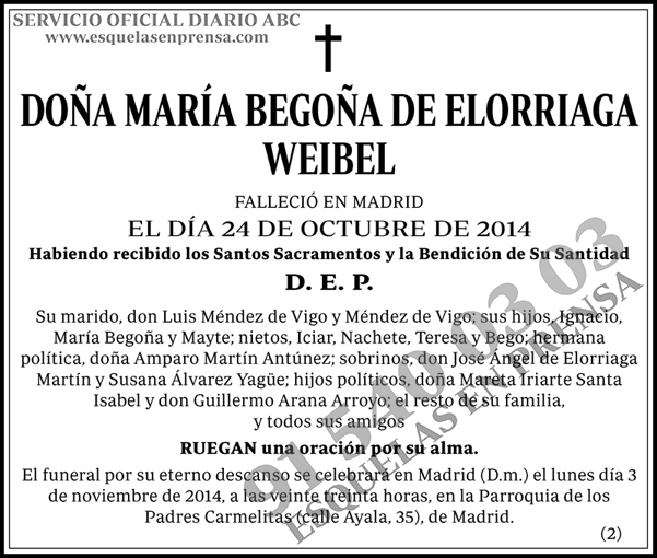 María Begoña de Elorriaga Weibel